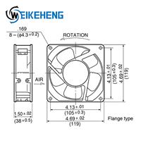 Ventilateur de refroidissement industriel 3-en-1, kit haute performance, 12038, 220-240V AC, ventilateur axial avec grille métallique, filtre anti-poussière, ventilateur de refroidissement à onduleur