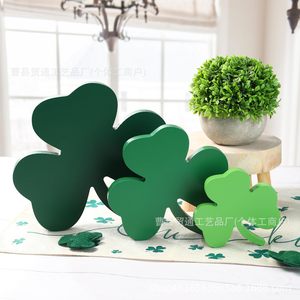 Decoración de Trébol de Madera, Adorno de Mesa para el Día de San Patricio, Estilo Moderno, Hecho a Mano, Decoración para Fiestas - Product Image 2