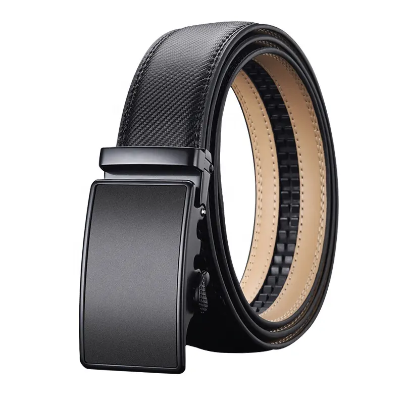 Luxury Durable Carbon Fiber Genuine Leather Belt Men's Gift Fashion Man Automatic Buckle Belt