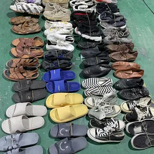 Zapatillas de tacón para mujer, Sandalias planas usadas a granel, zapatillas mezcladas, venta al por mayor, 2023