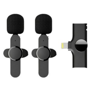 <b>Wireless</b> Lavalier Dual <b>Microphone</b> Noise Canceling Magnetic Clip On For Live Streaming Recording Short Video Apple Interface - Product Image 5