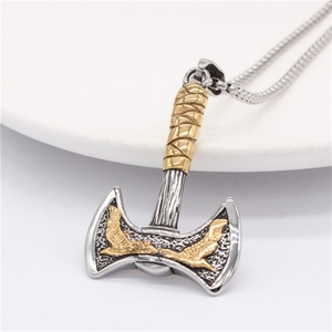 Fashion Stainless Steel Viking axe Pendant <b>Necklace</b> <b>Men</b> Accessories - Product Image 2