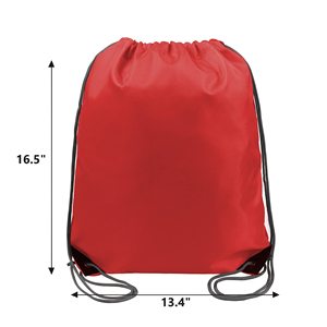 Sac à cordon en polyester simple, pratique, grande capacité, rouge, vente chaude, en gros, pas cher - Product Image 2