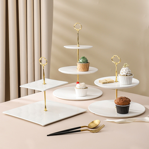 陶瓷瓷器<span class=keywords><strong>2</strong></span>层<span class=keywords><strong>3</strong></span>层立盘结婚甜点蛋糕水果立盘套装 - Product Image 2