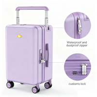 Valise rigide à ouverture frontale en ABS, personnalisable directement en usine, avec serrure TSA, élégante et tendance pour les voyages