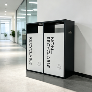 <b>Outdoor</b> Metal Trash <b>Bin</b> Heavy Duty Commercial <b>Rubbish</b> Waste <b>Bin</b> Park Public Garbage Trash Can - Product Image 6