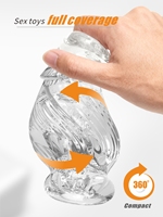 Copa de Masturbación Masculina, Juguete Sexual para Hombre, Reutilizable, Extensible, Condón Masculino de Cristal, Dildo Suave, Juguete Sexual para Adultos, Venta al Por Mayor de Fábrica