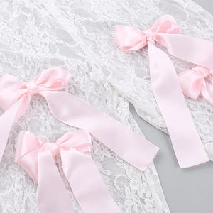 See Through Bow Lace Trousers Pantalon droit pour les leggings d'été pour femmes - Product Image 5