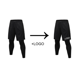 Pantaloni da ginnastica a compressione OEM Legging pantaloni da corsa da <span class=keywords><strong>uomo</strong></span> 2 in 1 <span class=keywords><strong>con</strong></span> tasche <span class=keywords><strong>con</strong></span> <span class=keywords><strong>cerniera</strong></span> - Product Image 2