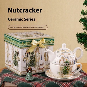 Tazza <span class=keywords><strong>da</strong></span> Caffè in Ceramica Smaltata Creativa ed Ecologica con Design Schiaccianoci, Confezione Regalo per Natale, Artigianato in Porcellana Fatta a Mano - Product Image 4