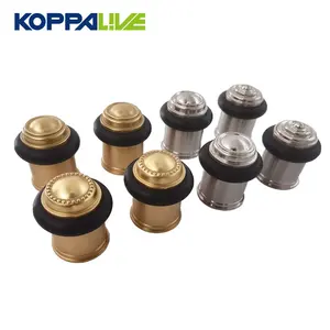 Koppalive通用落地螺旋式门挡金色和黑色门挡橡胶黄铜门挡