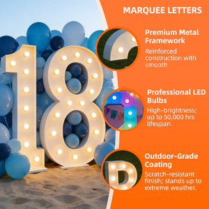 Lettres lumineuses LED Ace de 1,2 m en acier inoxydable, enseigne rétroéclairée pour entreprise, fête de remise de diplôme, événement extérieur, parc, centre commercial, toile de fond, IP65 - Product Image 4