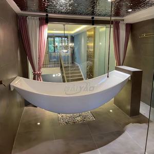 Baignoire hammock moderne autoportante en acrylique blanc pour intérieur, avec drain, idéale pour hôtel, appartement, villa, salle de bain - Product Image 3