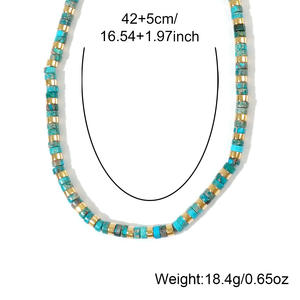 महिला पुरुषों के लिए डेन्टी बेडेड नेकलेस पुरुषों के गहने हस्तनिर्मित फैशनेबल प्राकृतिक समुद्री तलछट जैस्पर आकर्षण पत्थर हार उपहार - Product Image 5