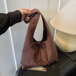 Sac à main rétro multifonctionnel en PU pour femme, grande capacité, style bandoulière, sac fourre-tout tendance - Product Image 5