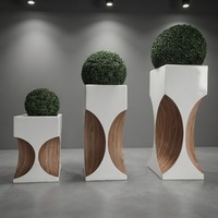 Jardinières carrées en fibre de verre FRP personnalisées de haute qualité, grandes jardinières d'extérieur avec trou de drainage, écologiques et durables
