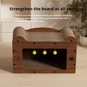 איכות גבוהה מרובי חתול מיטת קומותיים נוחה בסגנון מערת חיית המחמד עם קומתיים בצורת קשת גדולה עבור חתולים אינסטינקטים טבעיים - Product Image 2