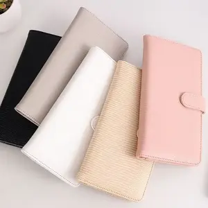 New Business Faux Leather Cover Zippered A5 6 Ring Binder Journal Planner Budget Wallet Binder con asa y cierre de cremallera