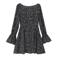 Robe décontractée rétro imprimée pour femme, nouvelle collection automne 2025, dos nu, manches longues, longueur midi, style vintage