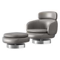 Fauteuil pivotant moderne en bouclette blanche avec base en métal pour salon et usage extérieur, décoration intérieure, meubles
