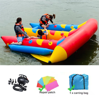 Vente directe du fabricant : Pêcheur de vagues gonflable, Bateau banane tracté par bateau à moteur, Gyroscope canard jaune