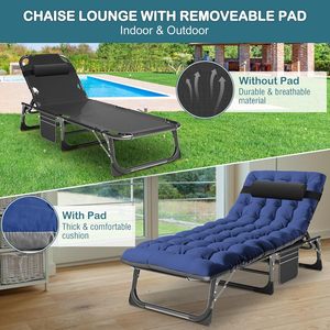 Lit pliant de camping extérieur transfrontalier, confortable pour la maison, avec matelas de rechange, lit de sieste multifonctionnel réglable - Product Image 3