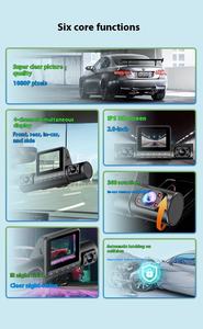 Gran oferta de cámara de salpicadero de coche 360 de alta calidad 1080P HD con 3 cámaras IPS pantalla Alemania vehículo caja negra grabadora de vídeo Color negro - Product Image 4