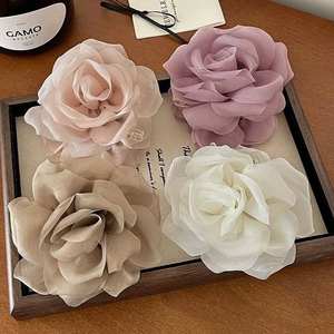 Pinza de Pelo de Alta Gama con Diseño de Flor de Camelia, Estilo Dulce, Accesorio de Acetato para Niñas, Venta al por Mayor DZ - Product Image 2