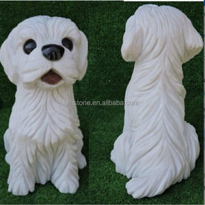 手彫り卸売屋外庭の装飾品庭のドア天然花崗岩石動物の彫刻装飾かわいい犬の彫像 - Product Image 3