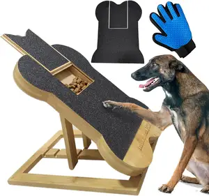 Dog Nail Scratch Board with Treat Box, Bone Shaped Dog Scratching Pad for Nails, Paws