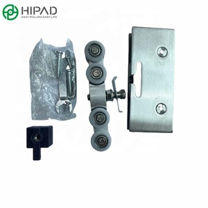 Traslazione porta scorrevole in <span class=keywords><strong>vetro</strong></span> porta in legno appeso ruota doccia bagno rotante porta pieghevole pesatura carrucola - Product Image 4