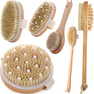 <span class=keywords><strong>Brosse</strong></span> de bain et de <span class=keywords><strong>douche</strong></span> portative en poils de sanglier pour massage et exfoliation, idéale pour le corps et le bain de Hému, pour l'export. - Product Image 2