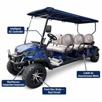 Carrito de Golf Eléctrico Todoterreno de 6 Plazas, Motor Asíncrono de CA de 4.0kW, Freno de Disco Delantero de Doble Circuito, Vehículo Eléctrico para Recorridos