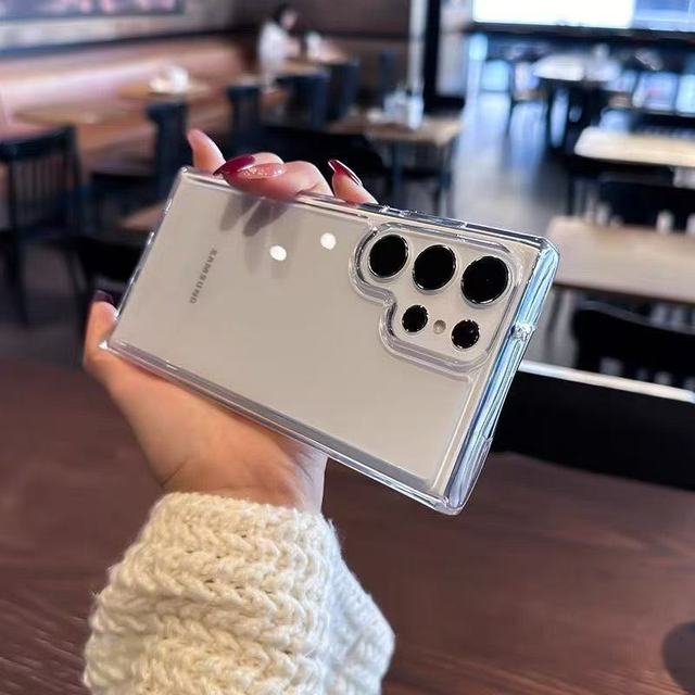 Clear TPU+Acrylic Shockproof Case for Samsung for Galaxy S25 Edge S24 ultra S23 Plus S22 FE Space-Themed Mobile Phone Case
