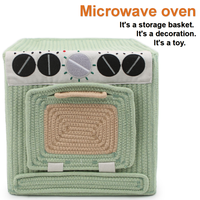 Nouvelle conception Maison de jeu pour enfants Accessoires de jeu Modèle de four à micro-ondes Panier de rangement en corde de coton pour chambre d'enfant Crèche Salon