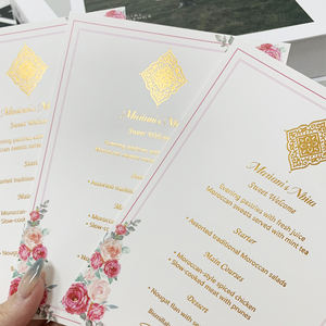 Impression florale personnalisée de cartes d'invitation de mariage, impression en relief à l'aveugle <span class=keywords><strong>grand</strong></span> <span class=keywords><strong>format</strong></span>, papier cartonné pour événements spéciaux - Product Image 2