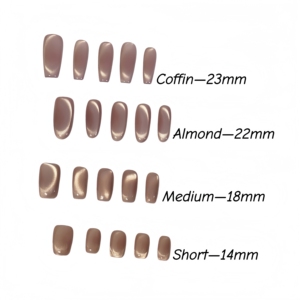 Série Rose Français : Faux Ongles en Acrylique Transparent Effet Œil de Chat Rose Brillant, Pré-conçus pour les Doigts, avec Colle Incluse - Product Image 6
