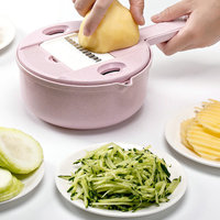 Presse-agrumes à Julienne de légumes polyvalent 10 en 1, broyeur à Mandoline avec protection et panier de vidange