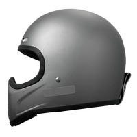 Casque de moto intégral rétro en fibre de verre - Gris métallisé - Design classique - Compatible - DOT / 3C - Direct usine