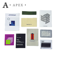 Étiquette de logo textile tissée de marque de vêtements personnalisée APEX pour les vêtements Ourlet Col de chemise Tissu satiné Étiquettes de vêtements pour sac T-shirt