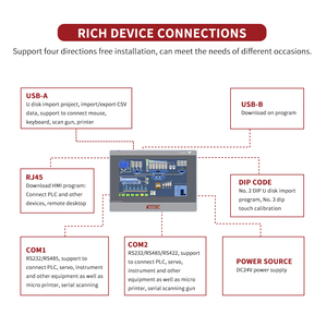 7 inch màn hình cảm ứng công nghiệp <span class=keywords><strong>HMI</strong></span> Bảng điều chỉnh Win View <span class=keywords><strong>HMI</strong></span> giao diện người máy - Product Image 4