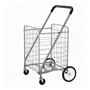 Chariot de courses robuste 340L avec panier métallique, grande capacité, roulettes pivotantes silencieuses, pour supermarché et usage commercial, kit professionnel - Product Image 2