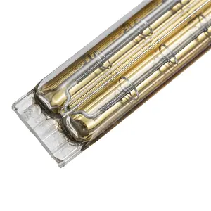 Duplo tubo de quartzo onda curta ouro refletor infravermelho aquecimento da lâmpada substituir Heraeus part no. 45132827