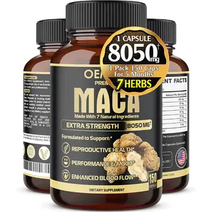 Wholesale Premium Maca Root Capsules with Black Pepper Ashwagandha Vegan Organic Maca Root Powder Energy Immune Support