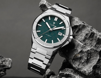 CADISEN Jam Tangan Pria Baru 40MM Jam Tangan Otomatis Mewah untuk Pria Jam Tangan Mekanis 8215 Baja Tahan Karat 316L Kaca Safir AR