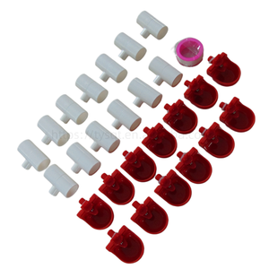 Nouveau Kit d'abreuvement automatique pour volailles à 13 stations, avec tétine croisée, coupelle, raccord en PVC, filetage et ruban adhésif, pour l'alimentation en eau des poulets, canards, lapins, cailles en élevage - Product Image 3
