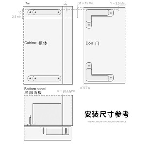 Puerta de Vidrio con Marco de Aluminio, Bisagra para Muebles de Piso a Techo, Amortiguador Invisible, Almacenamiento de Vino para Oficina Moderna, Hogar u Hospital - Product Image 5