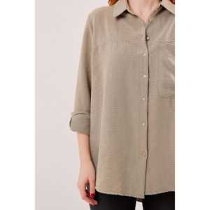 Camisa Caqui Holgada para Mujer con Bolsillos, Colección de Blusas y Camisas al por Mayor - Product Image 3