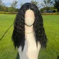 Coiffure pré-lacée noire, réaliste et volumineuse, pour Halloween, style explosion. SM9172