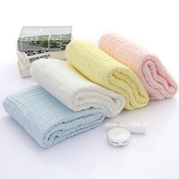 Plain-colored Gauze Bath Towel Medical-grade Pure Cotton Pre-washed Plain Weave Fabric Soft Absorbent Baby Blanket 110x115cm